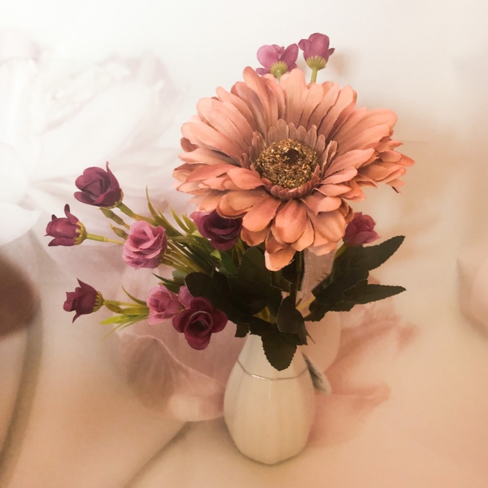 Flower bouquet ceramic vase set artificial flower roses daisy home decor